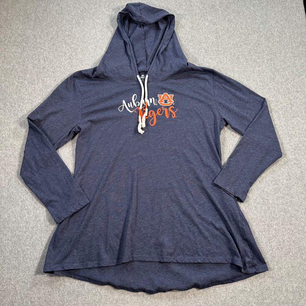 Auburn Tigers Knights Apparel Long Sleeve Hoodie Size Large 12/14 Blue Orange